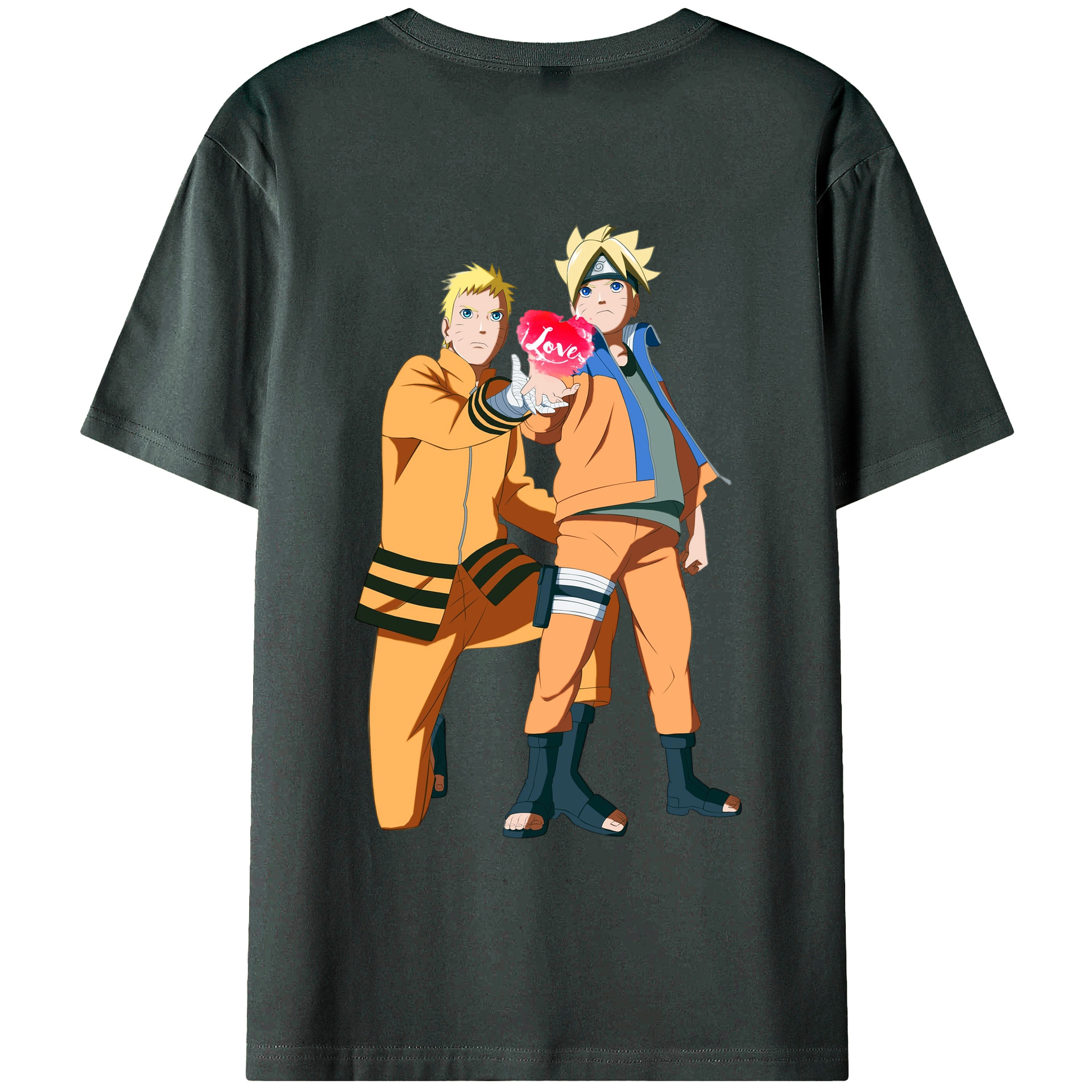（画像用） NARUTO -ナルト- うずまき ボルト Uzumaki Boruto 綿100％ メンズ半袖Tシャツ（バックプリント） 通気性